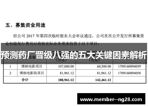 预测药厂晋级八强的五大关键因素解析